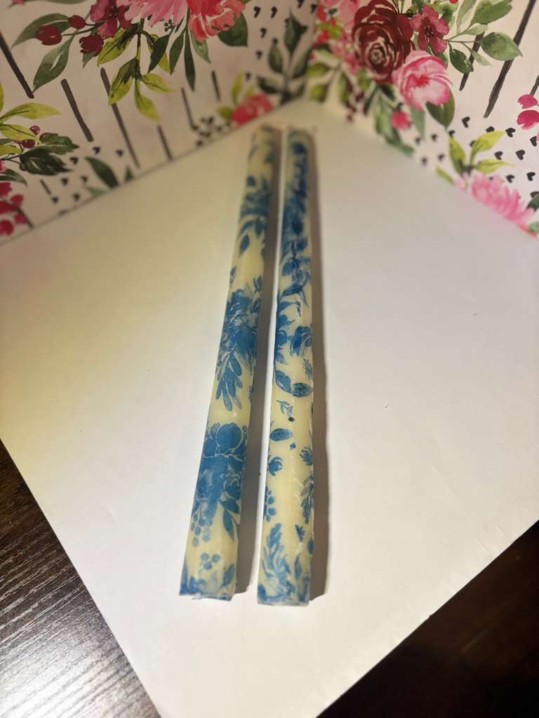 Blue Decoupage Candles