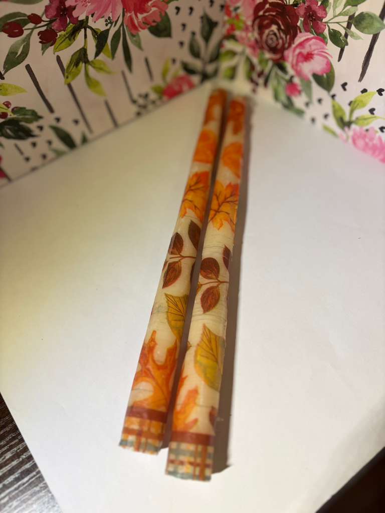 Fall Decoupage Candles