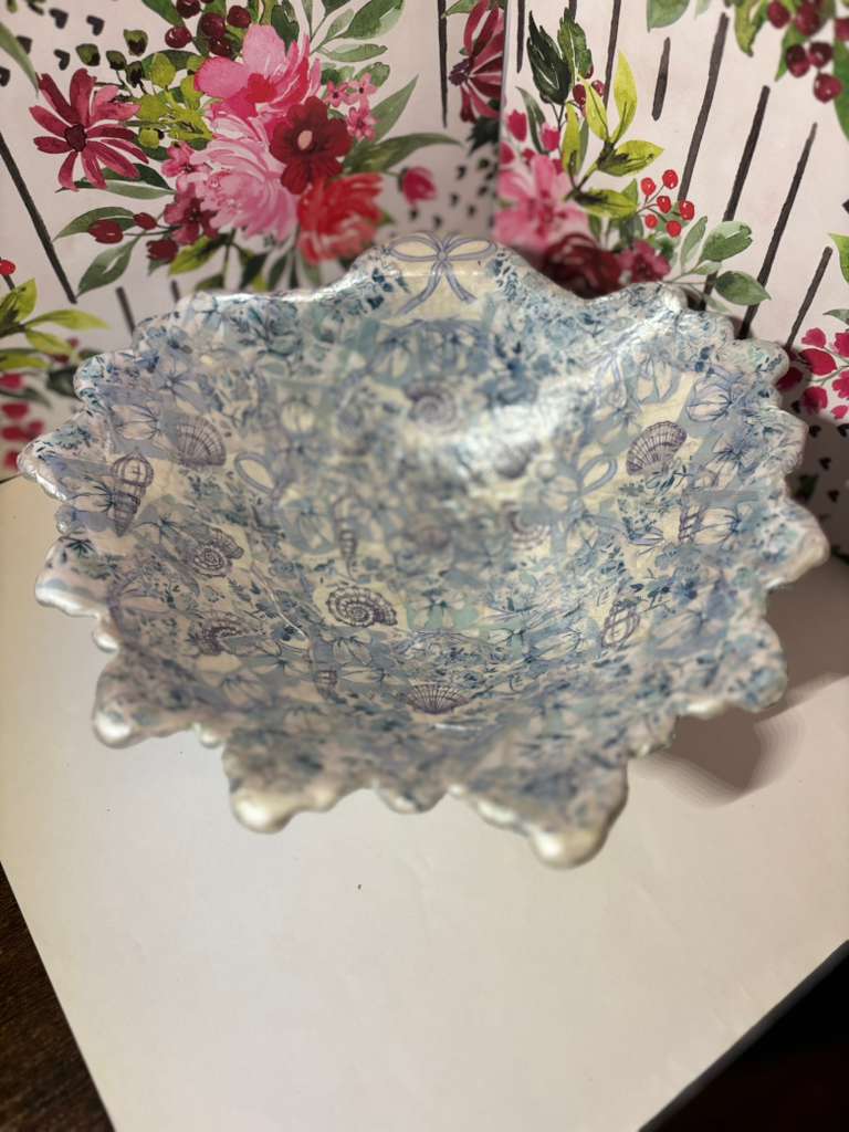 Seashell Decoupage glass Decoration