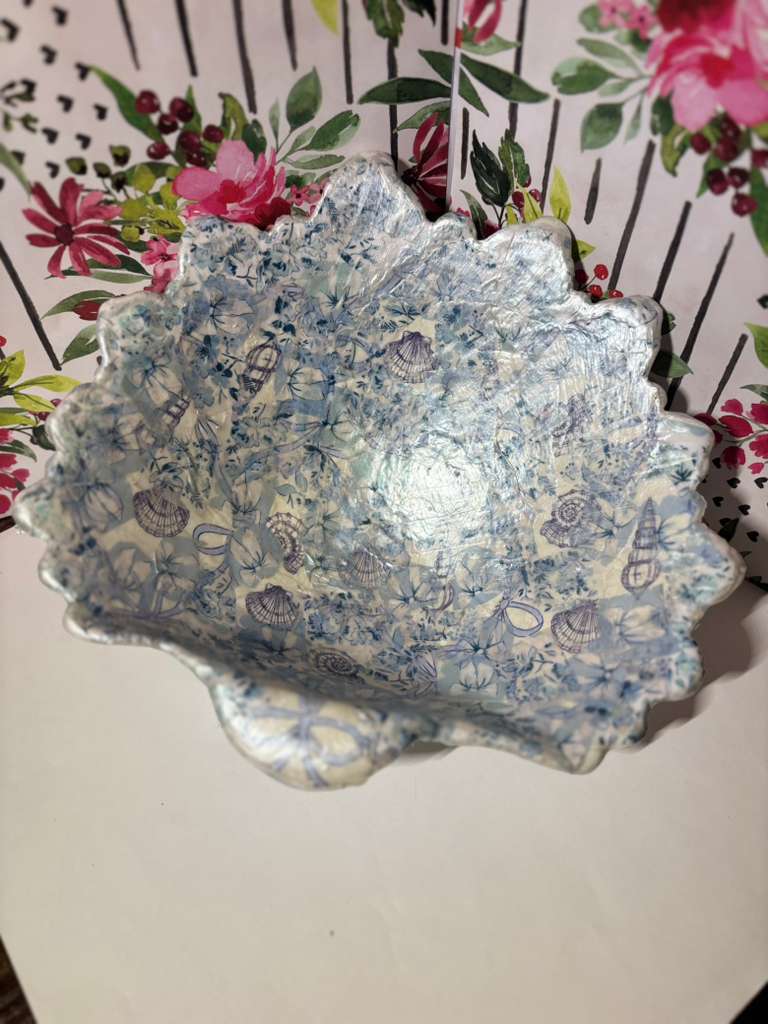 Seashell Decoupage glass Decoration